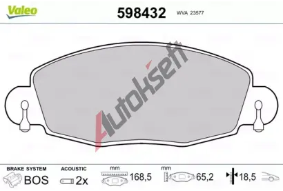 VALEO Sada brzdovch destiek kotouov brzdy VA 598432, 598432