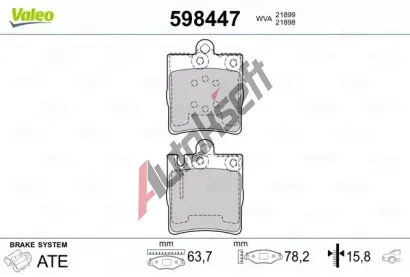 VALEO Sada brzdovch destiek kotouov brzdy VA 598447, 598447