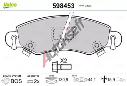 VALEO Sada brzdov�ch desti�ek kotou�ov� brzdy VA 598453, 598453