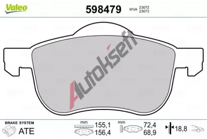 VALEO Sada brzdovch destiek kotouov brzdy VA 598479, 598479