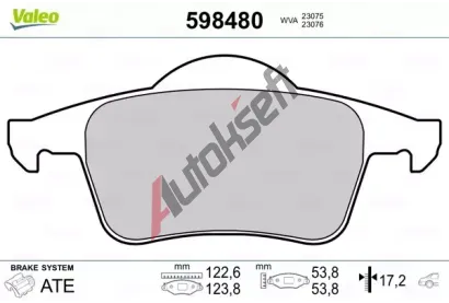VALEO Sada brzdovch destiek kotouov brzdy VA 598480, 598480