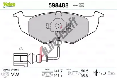 VALEO Sada brzdových destiček kotoučové brzdy VA 598488, 598488  VALEO Sada brzdových destiček kotoučové brzdy VA 598488, 598488
