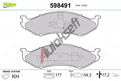 VALEO Sada brzdovch destiek kotouov brzdy VA 598491, 598491