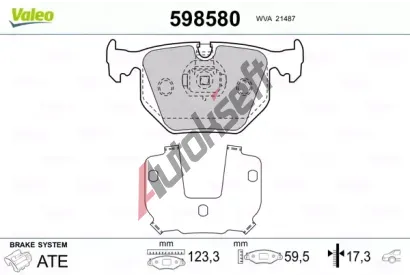 VALEO Sada brzdovch destiek kotouov brzdy VA 598580, 598580
