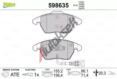 VALEO Sada brzdov�ch desti�ek kotou�ov� brzdy VA 598635, 598635