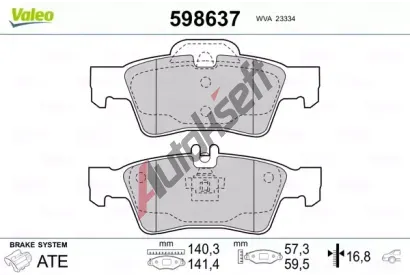 VALEO Sada brzdovch destiek kotouov brzdy VA 598637, 598637