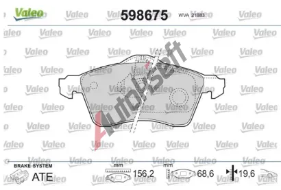 VALEO Sada brzdovch destiek kotouov brzdy VA 598675, 598675