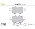 VALEO Sada brzdovch destiek kotouov brzdy ‐ VA 598678