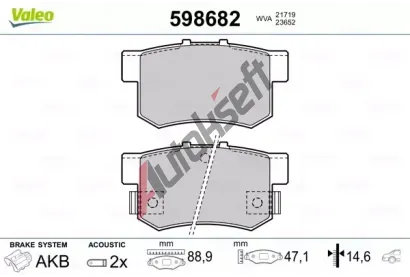 VALEO Sada brzdovch destiek kotouov brzdy VA 598682, 598682