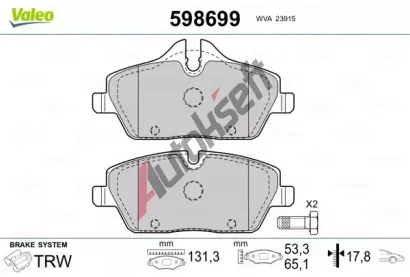 VALEO Sada brzdovch destiek kotouov brzdy VA 598699, 598699