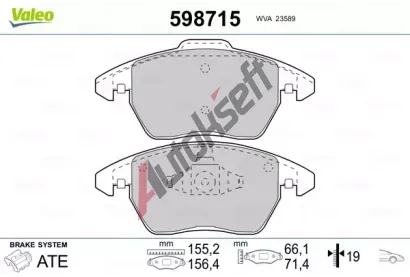 VALEO Sada brzdovch destiek kotouov brzdy VA 598715, 598715
