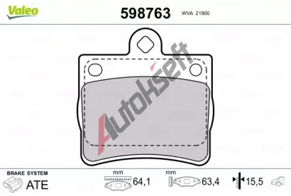 VALEO Sada brzdovch destiek kotouov brzdy VA 598763, 598763