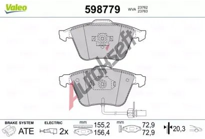 VALEO Sada brzdovch destiek kotouov brzdy VA 598779, 598779
