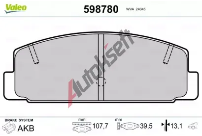 VALEO Sada brzdovch destiek kotouov brzdy VA 598780, 598780