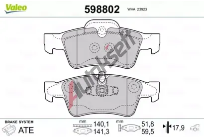 VALEO Sada brzdovch destiek kotouov brzdy VA 598802, 598802