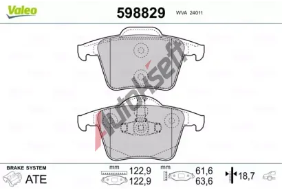 VALEO Sada brzdovch destiek kotouov brzdy VA 598829, 598829
