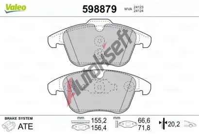 VALEO Sada brzdovch destiek kotouov brzdy VA 598879, 598879
