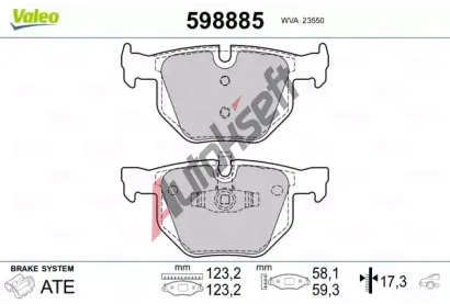 VALEO Sada brzdových destiček kotoučové brzdy VA 598885, 598885  VALEO Sada brzdových destiček kotoučové brzdy VA 598885, 598885