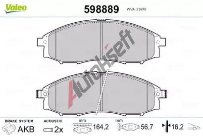 VALEO Sada brzdov�ch desti�ek kotou�ov� brzdy VA 598889, 598889