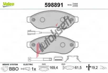 VALEO Sada brzdovch destiek kotouov brzdy VA 598891, 598891