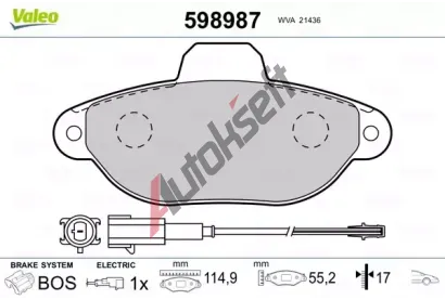 VALEO Sada brzdov�ch desti�ek kotou�ov� brzdy VA 598987, 598987