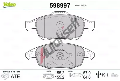 VALEO Sada brzdovch destiek kotouov brzdy VA 598997, 598997