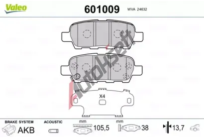 VALEO Sada brzdovch destiek kotouov brzdy VA 601009, 601009