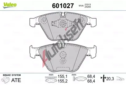 VALEO Sada brzdovch destiek kotouov brzdy VA 601027, 601027