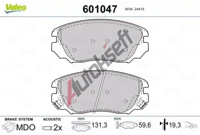 VALEO Sada brzdovch destiek kotouov brzdy VA 601047, 601047