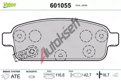 VALEO Sada brzdovch destiek kotouov brzdy VA 601055, 601055