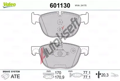 VALEO Sada brzdov�ch desti�ek VA 601130, 601130