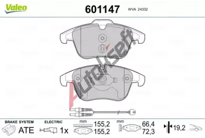 VALEO Sada brzdovch destiek VA 601147, 601147