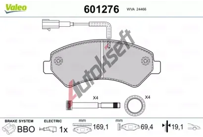 VALEO Sada brzdovch destiek VA 601276, 601276