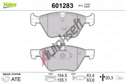 VALEO Sada brzdovch destiek VA 601283, 601283