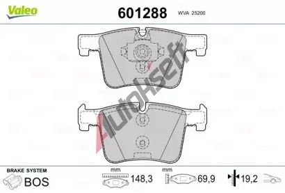 VALEO Sada brzdovch destiek VA 601288, 601288
