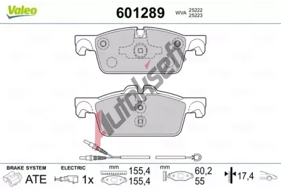 VALEO Sada brzdovch destiek VA 601289, 601289