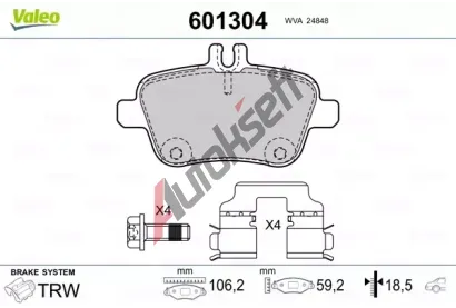 VALEO Sada brzdovch destiek VA 601304, 601304
