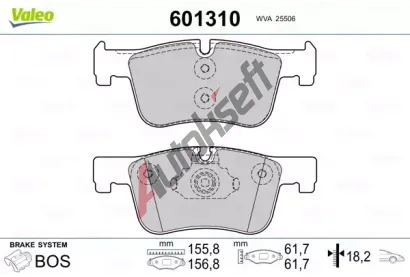 VALEO Sada brzdovch destiek VA 601310, 601310