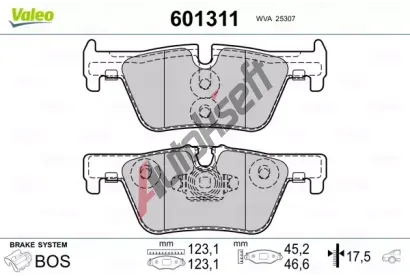 VALEO Sada brzdovch destiek VA 601311, 601311