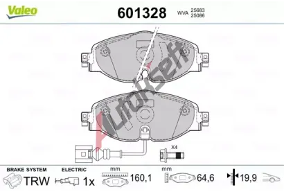 VALEO Sada brzdovch destiek VA 601328, 601328