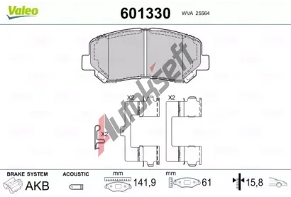 VALEO Sada brzdovch destiek VA 601330, 601330