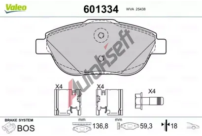 VALEO Sada brzdovch destiek VA 601334, 601334