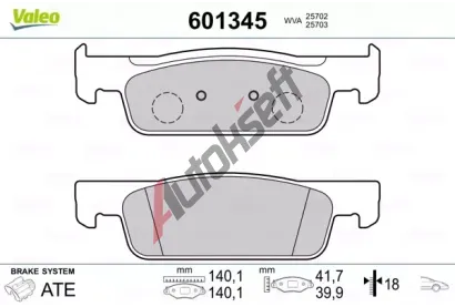VALEO Sada brzdovch destiek VA 601345, 601345