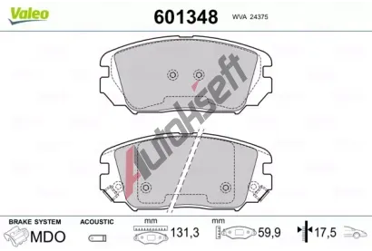 VALEO Sada brzdovch destiek VA 601348, 601348