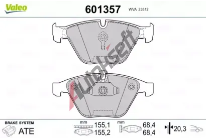 VALEO Sada brzdovch destiek VA 601357, 601357