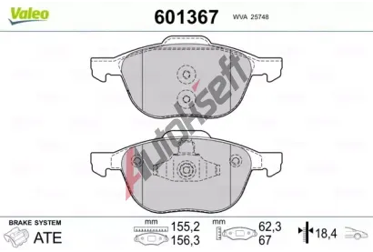VALEO Sada brzdovch destiek VA 601367, 601367