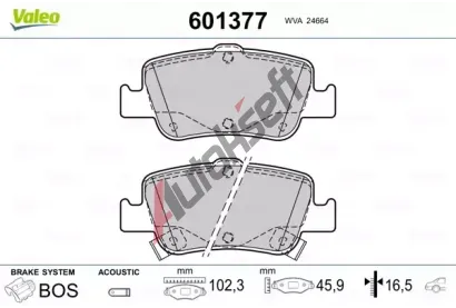 VALEO Sada brzdovch destiek VA 601377, 601377