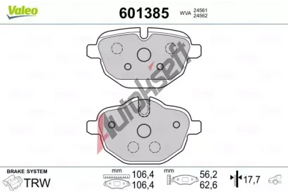 VALEO Sada brzdovch destiek VA 601385, 601385