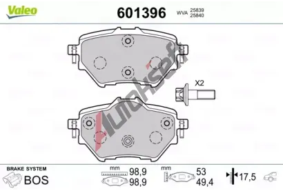 VALEO Sada brzdovch destiek VA 601396, 601396