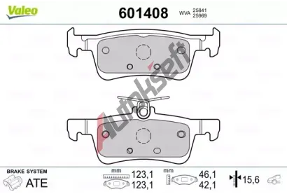 VALEO Sada brzdovch destiek VA 601408, 601408